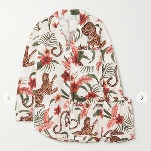 NWT Desmond and Dempsey Soleia Leoaprd Tropical PJ Set XL